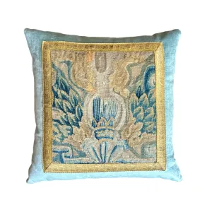 Antique Tapestry Fragment (#T092924A | 20 1/2 x 20 1/2")