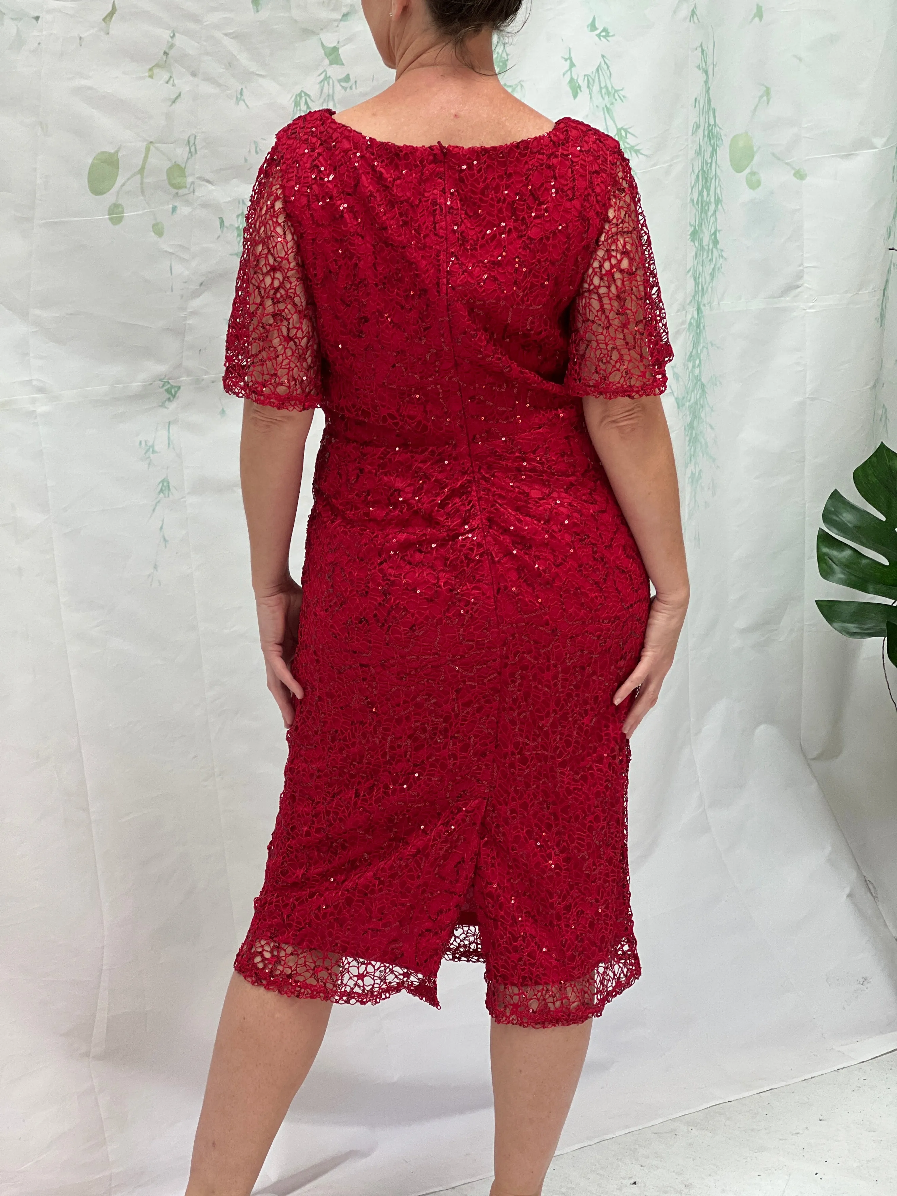 Apollo Red Sequin Evening Dress