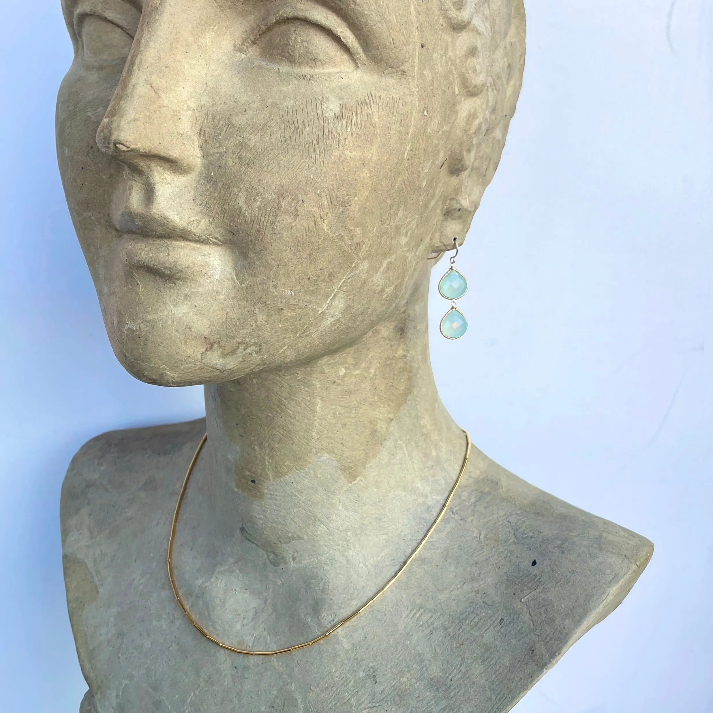Aqua Chalcedony Earrings