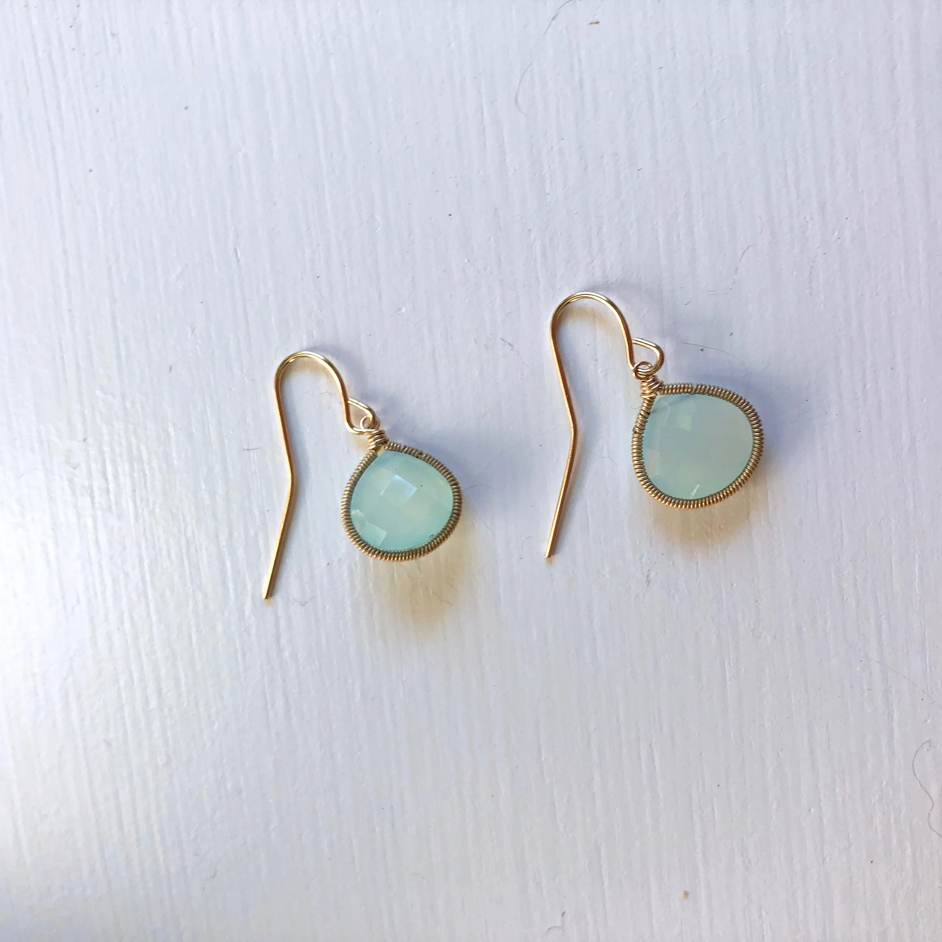 Aqua Chalcedony Earrings