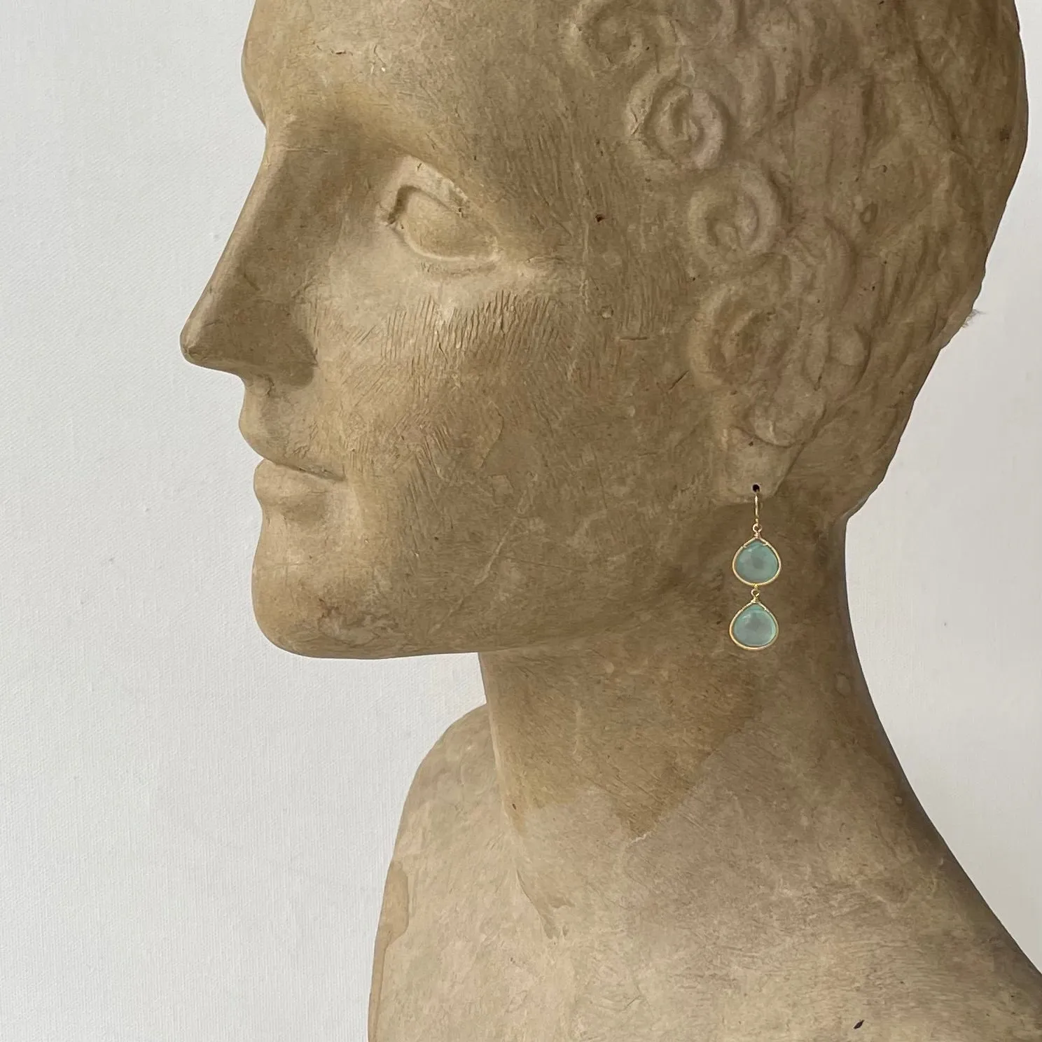 Aqua Chalcedony Earrings