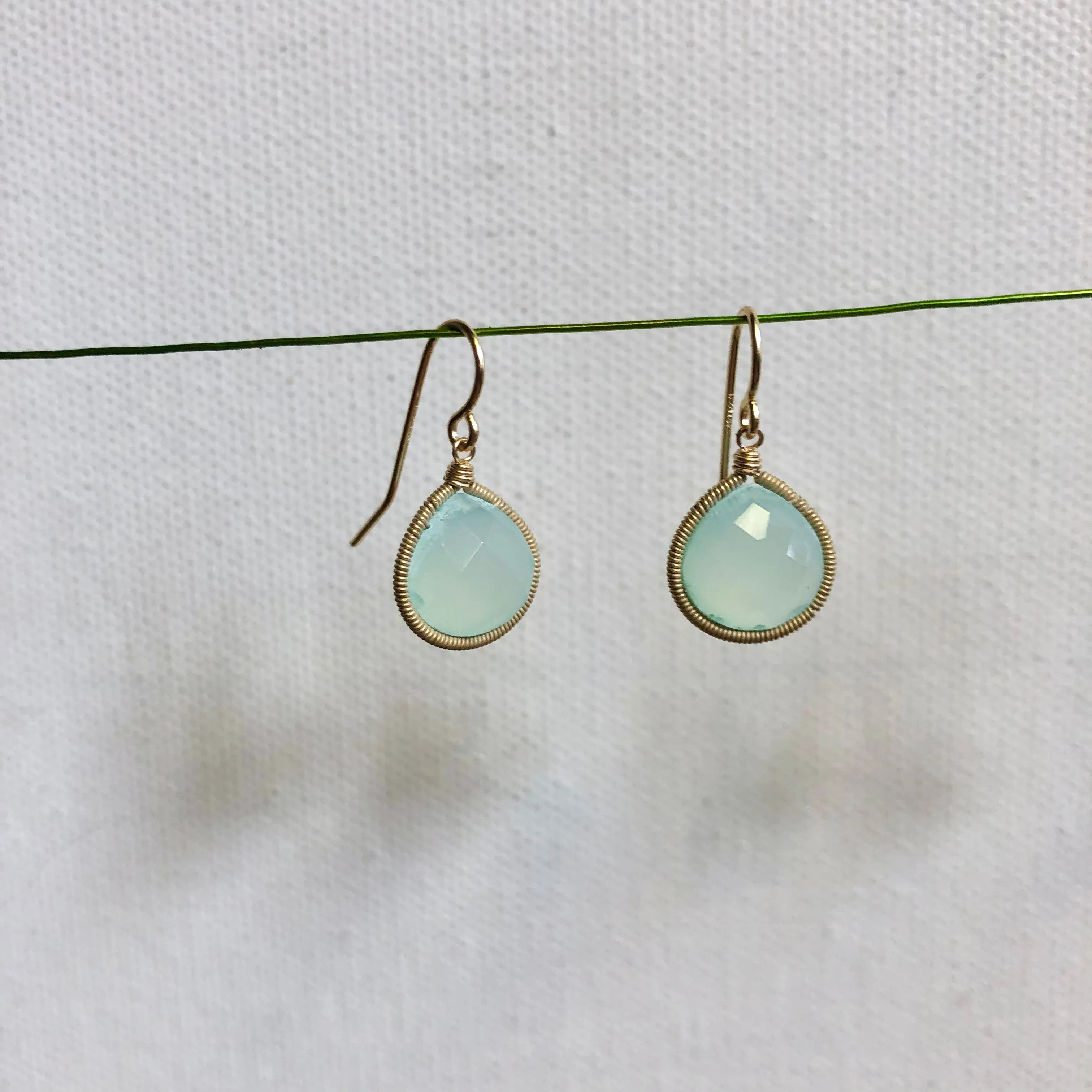 Aqua Chalcedony Earrings