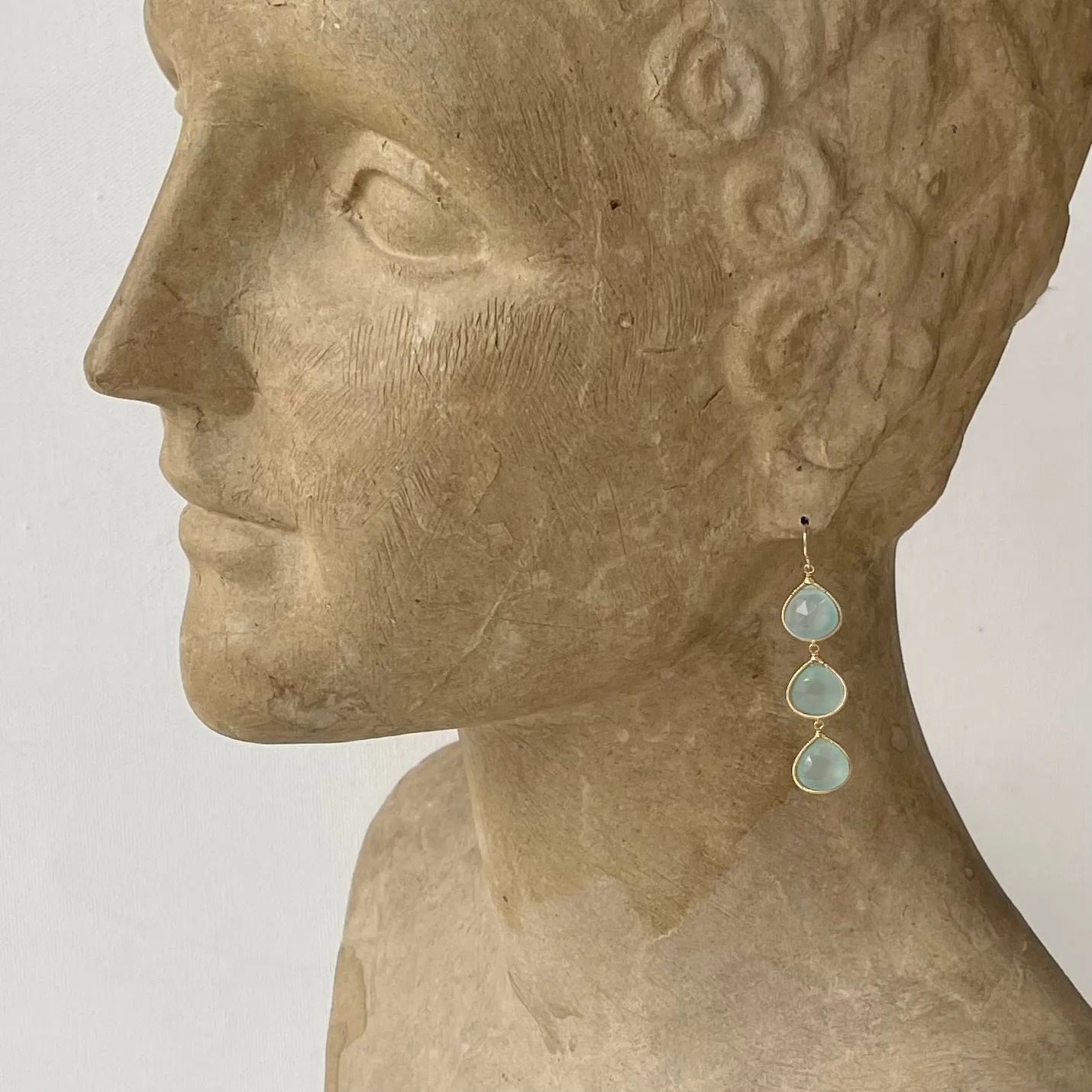 Aqua Chalcedony Earrings