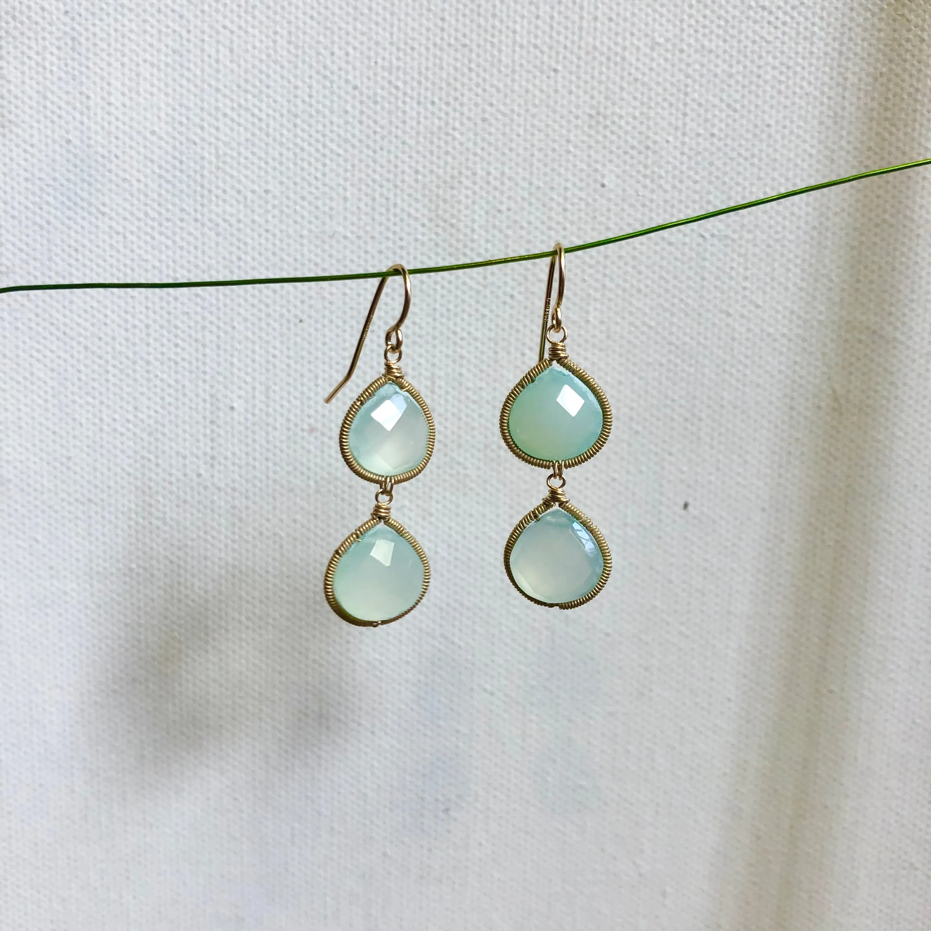 Aqua Chalcedony Earrings