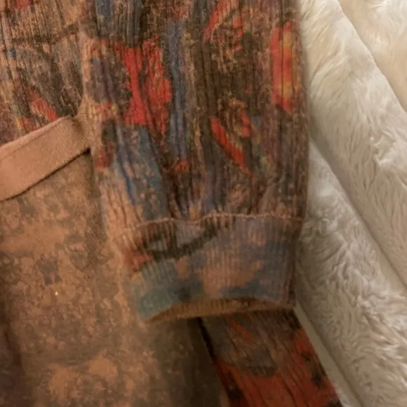 Artists Knit Cardigan Duster – Abstract Woodland Print