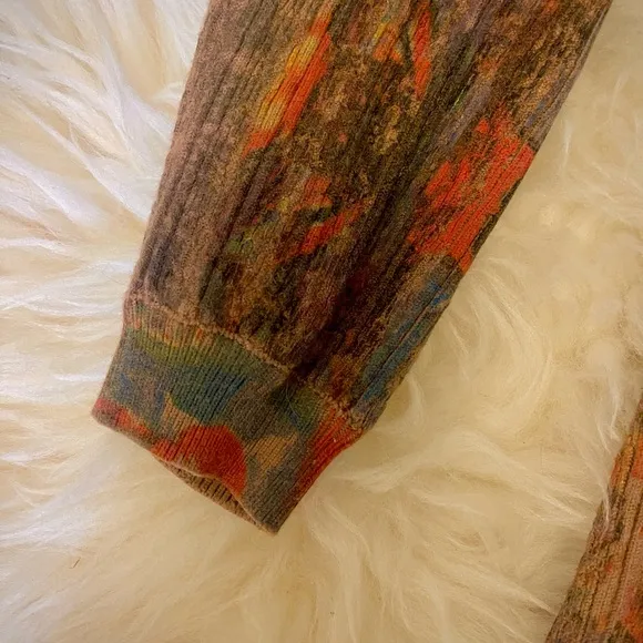 Artists Knit Cardigan Duster – Abstract Woodland Print