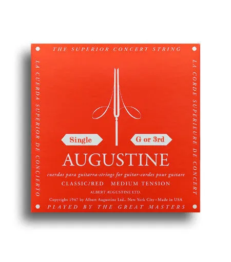Augustine Classic Red Regular Tension (G-3rd) Single Classical Guitar String