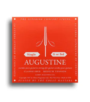 Augustine Classic Red Regular Tension (G-3rd) Single Classical Guitar String