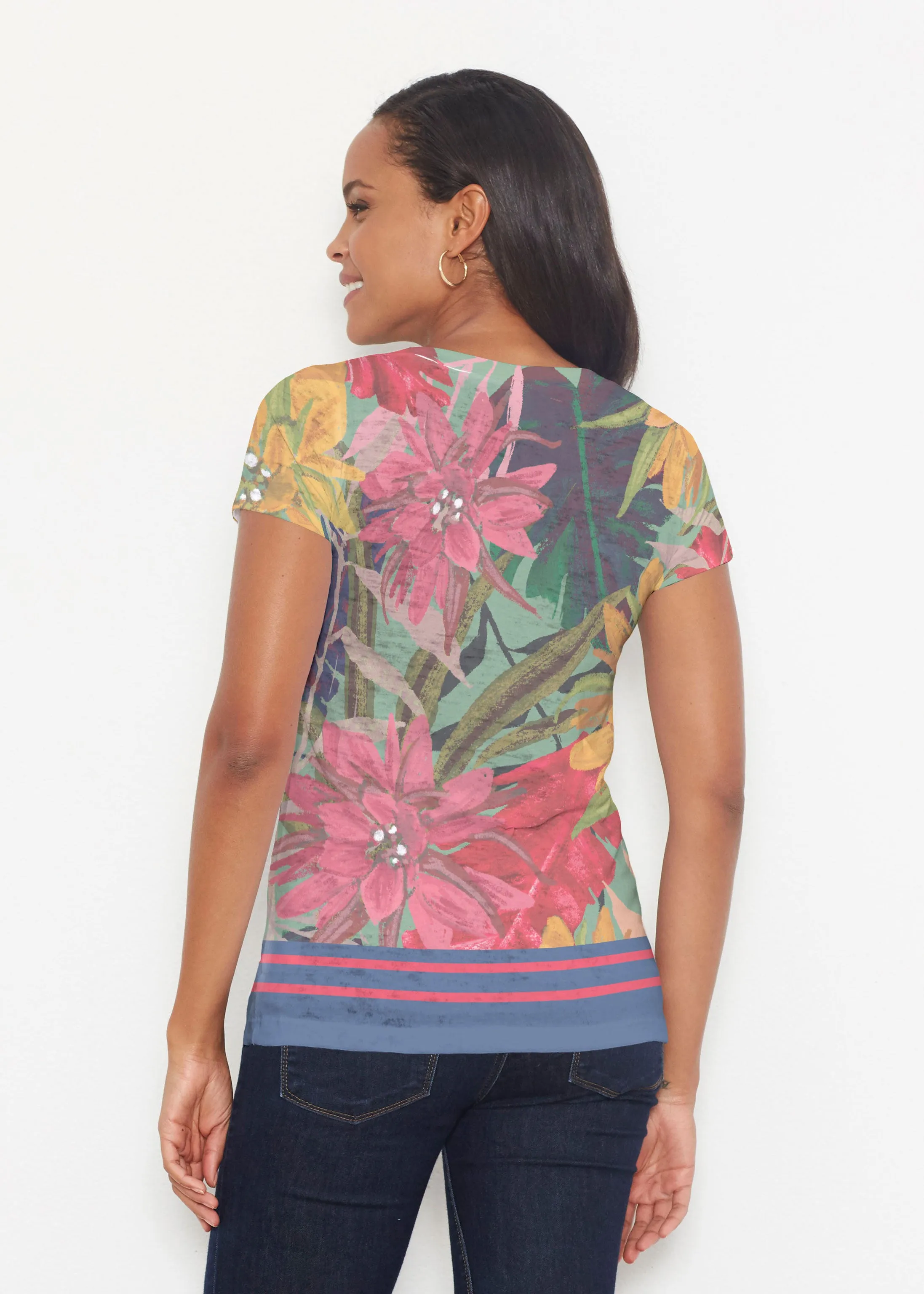 Autumn Stripe (17196) ~ Signature Short Sleeve Scoop Shirt