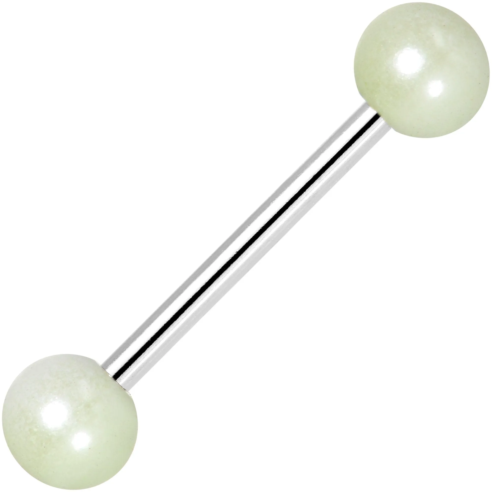 Baby Blue Pearlescent Acrylic Ball End Barbell Tongue Ring