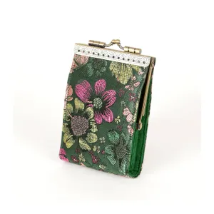 Bamboo Leaves Brocade Card Holder with RFID Protection