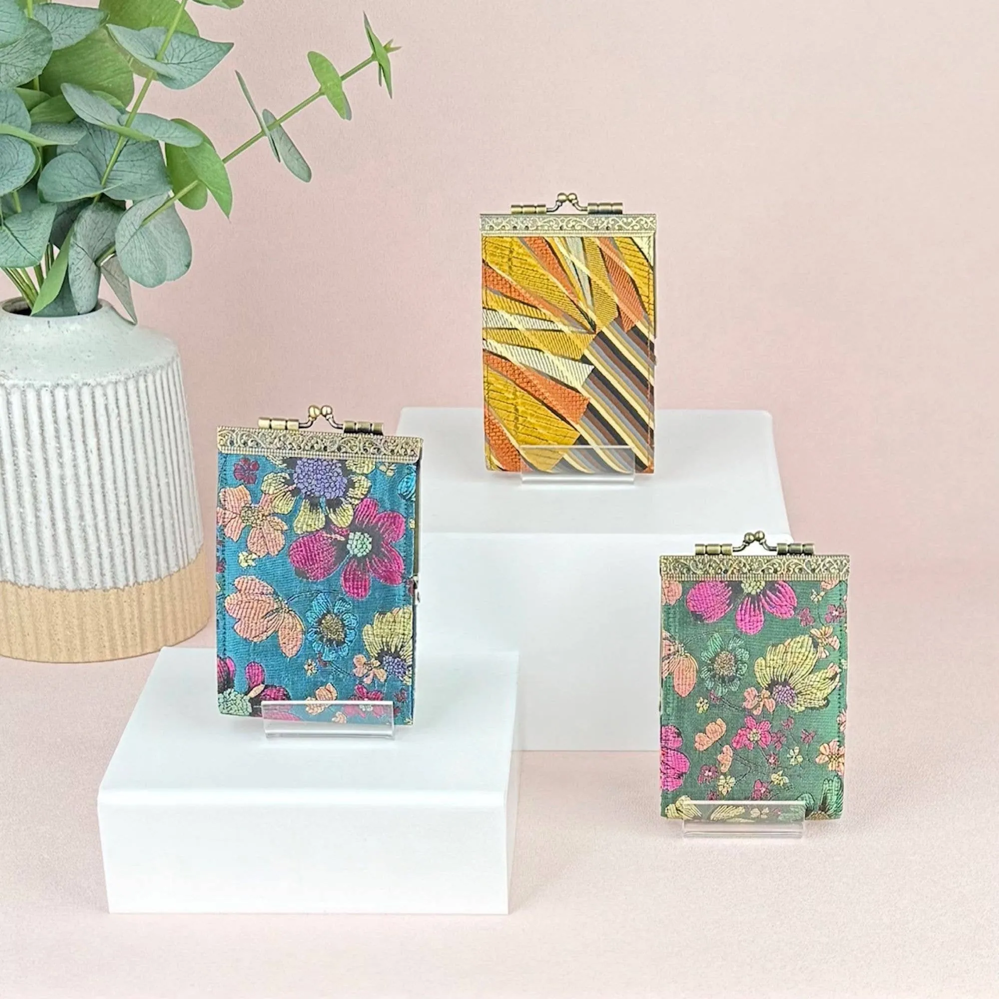 Bamboo Leaves Brocade Card Holder with RFID Protection