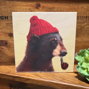 Bear With a Red Hat and Pipe