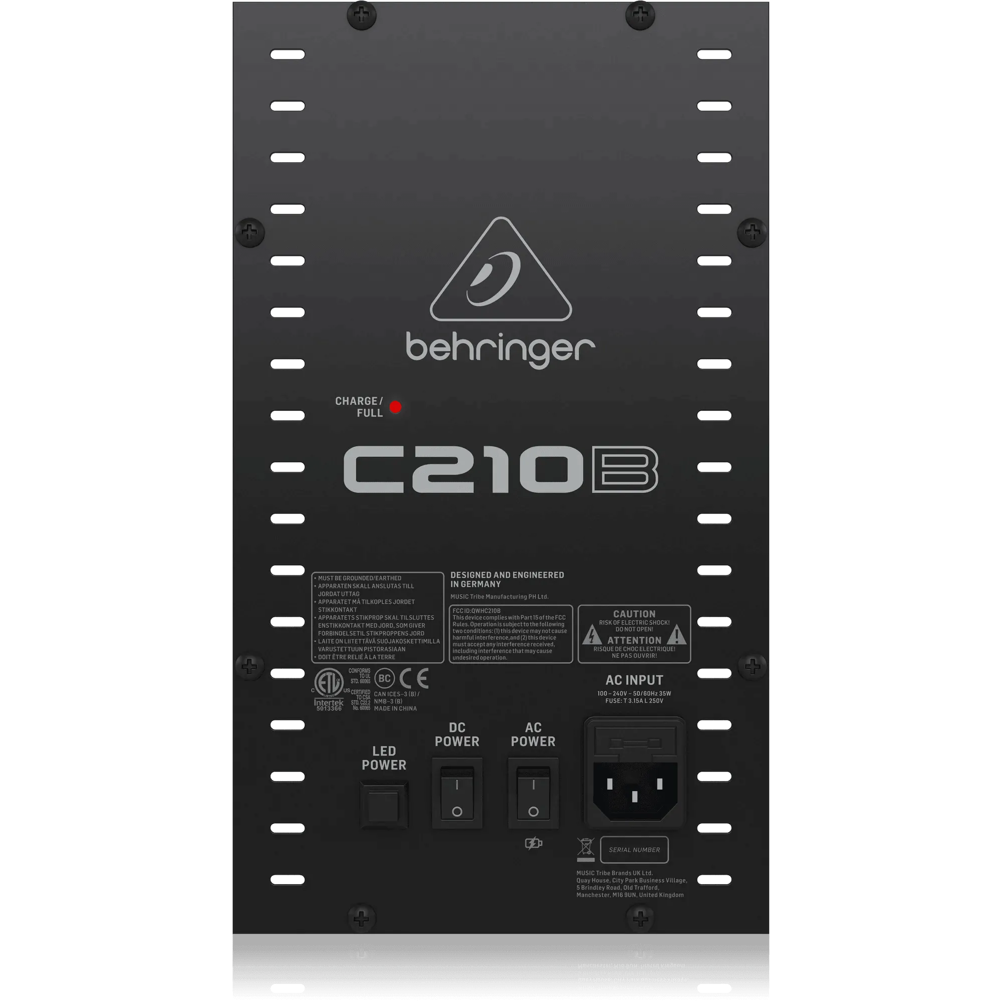 Behringer C210B 160W Powered Column Loudspeaker with Battery, 8" Subwoofer