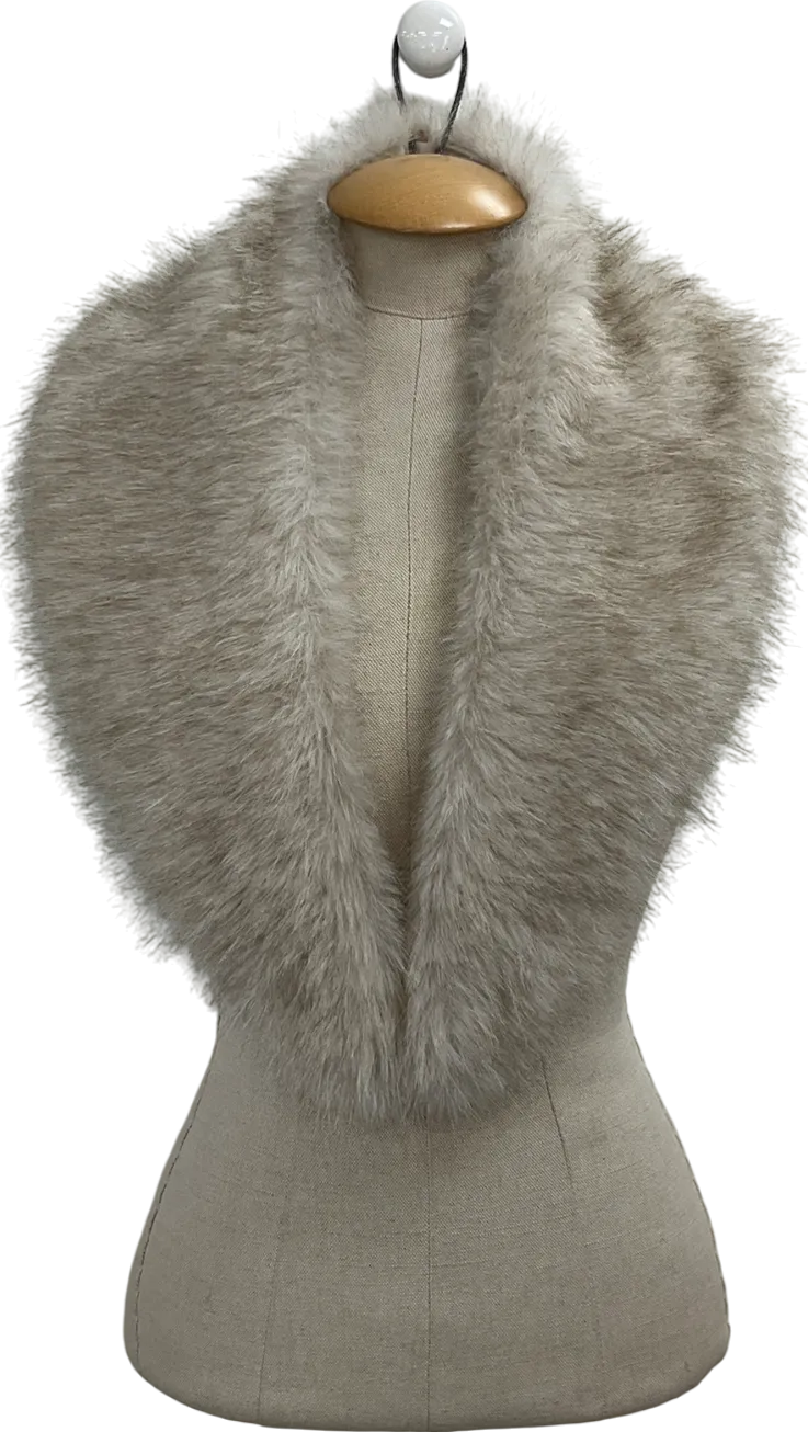 Beige Faux Fur Shawl One Size
