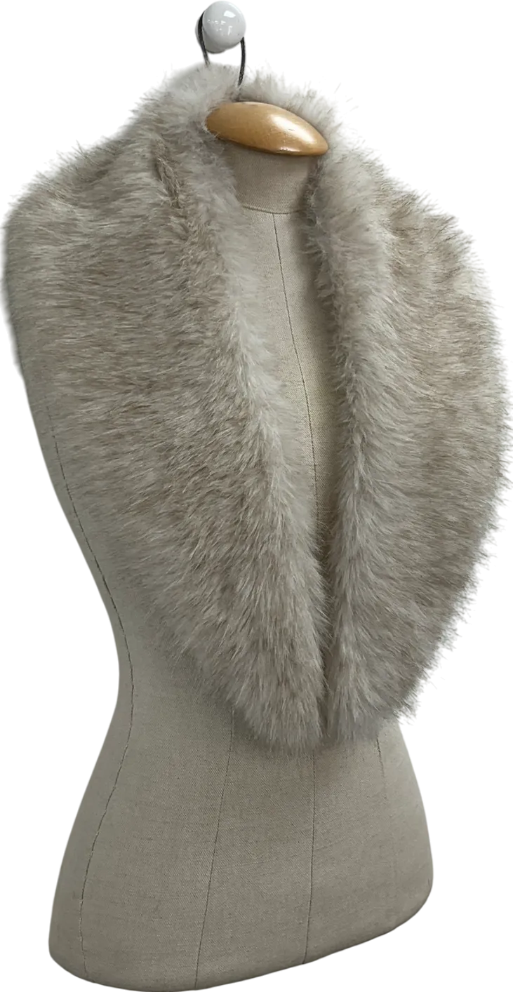 Beige Faux Fur Shawl One Size