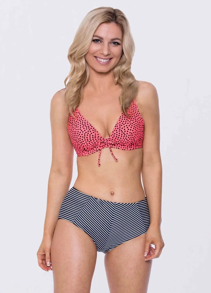 Bikini Top Spotted Tie Front