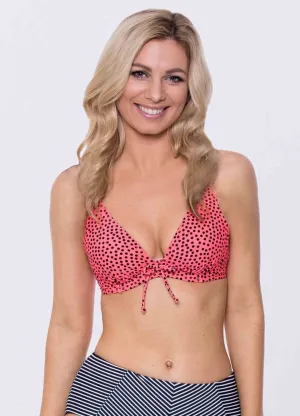 Bikini Top Spotted Tie Front