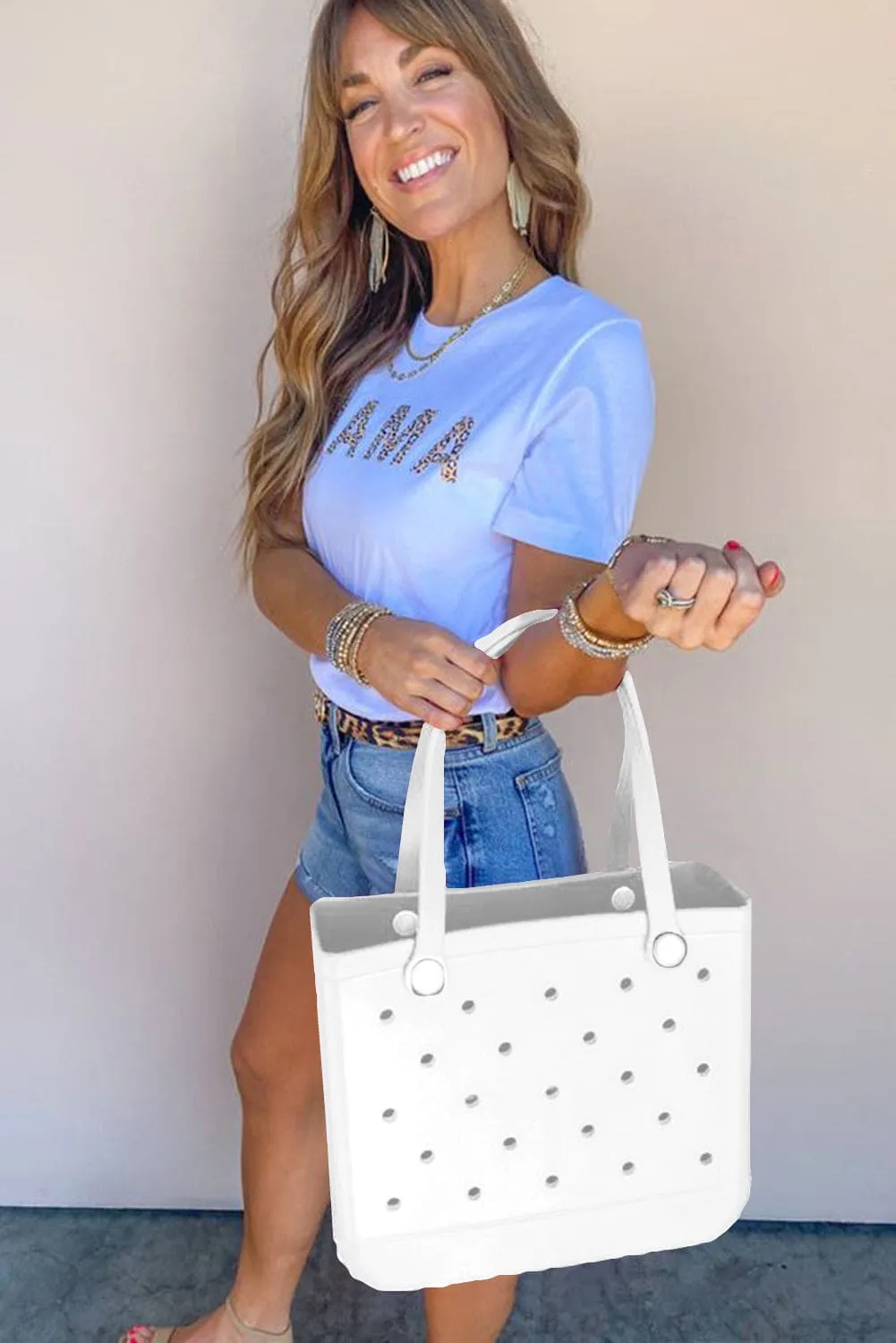 Black 38*13*32cm Simple Eva Cut Out Large Tote Bag