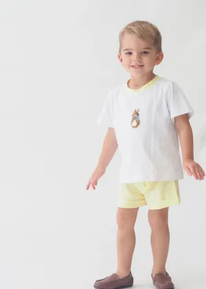 Blue Bitty Dot Rabbit Boys Short Set
