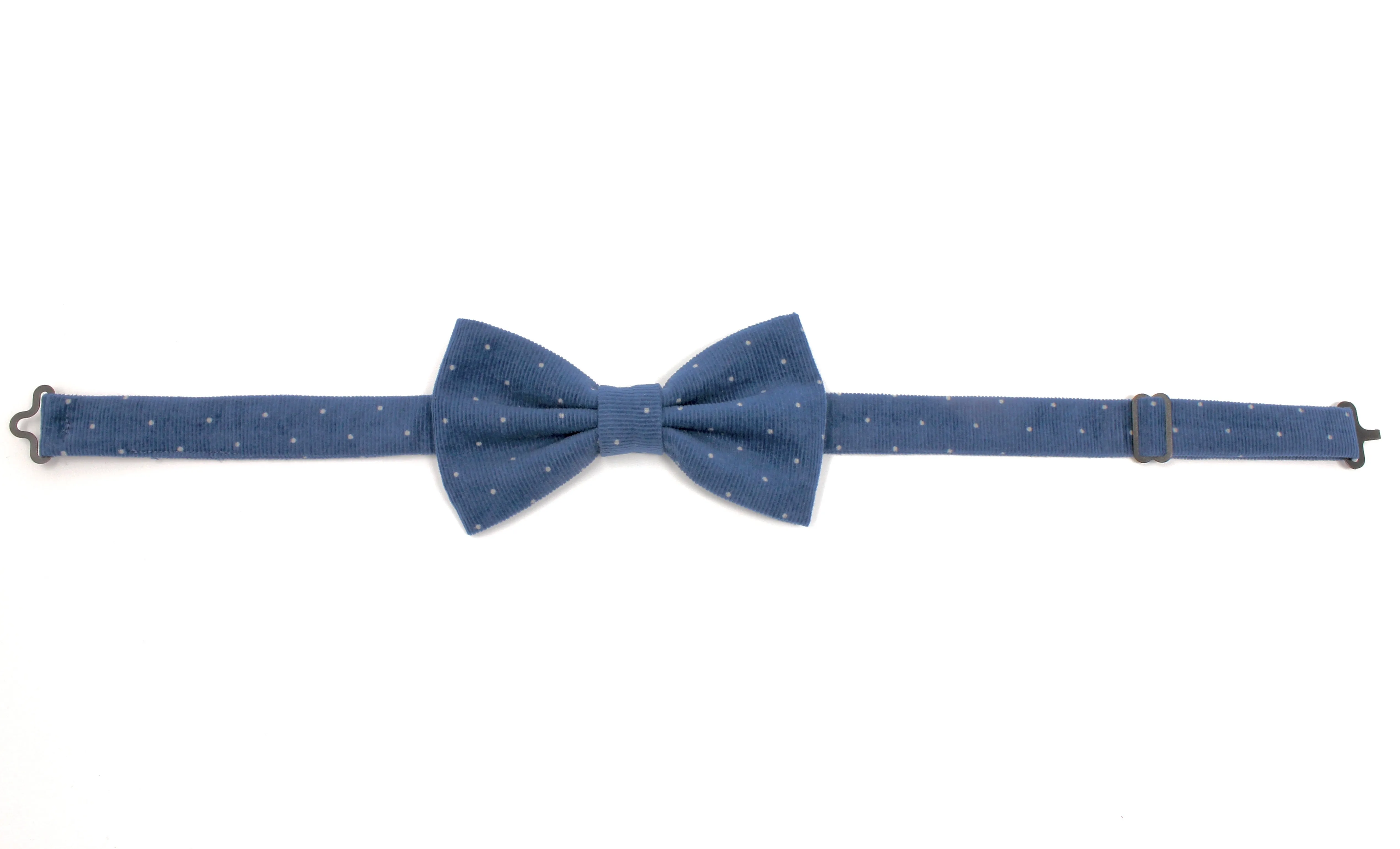 Blue Pin Dot Corduroy Bow Tie