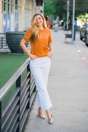 Brielle Ruffle Sleeve Top (Curvy)