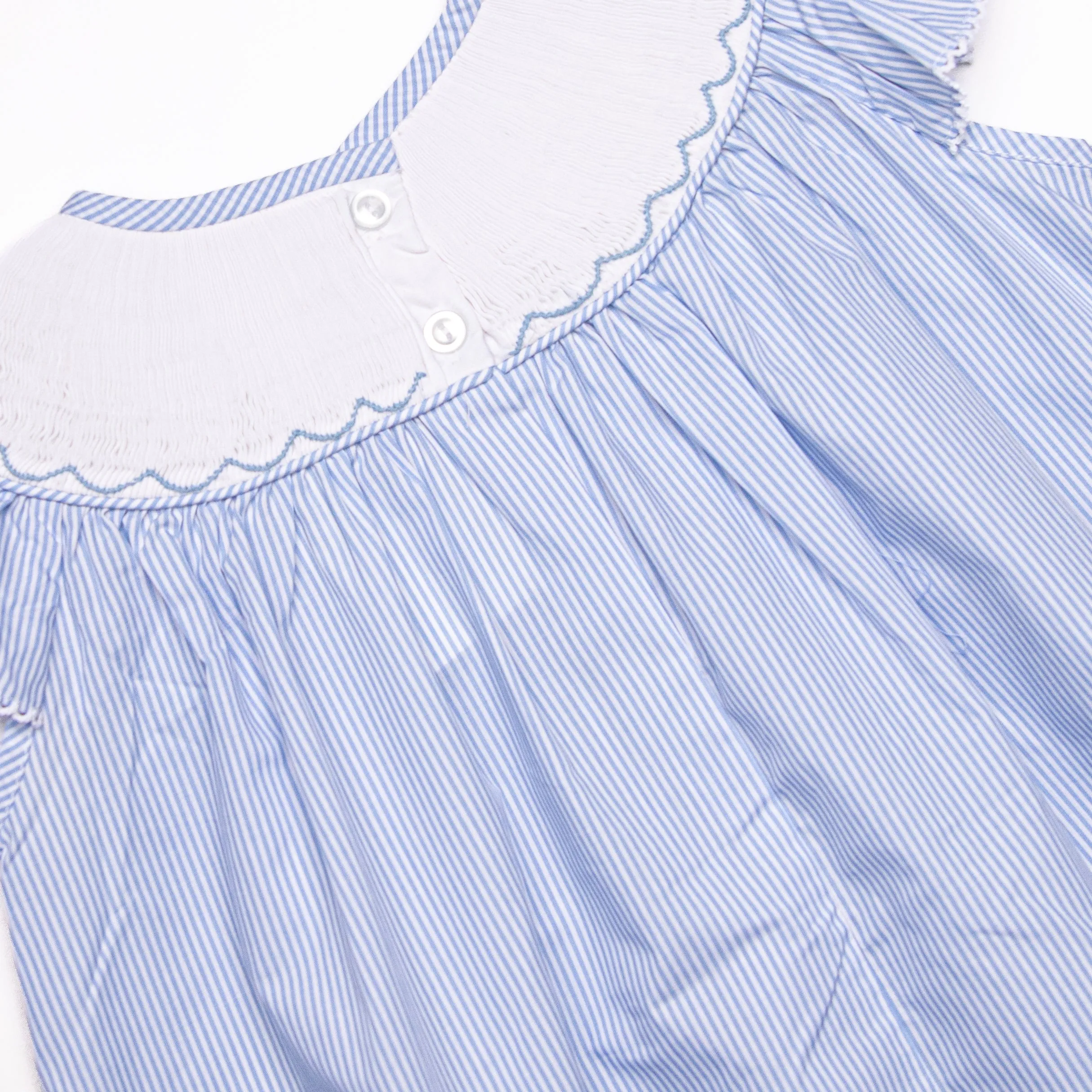 Castle Construction Smocked Bishop Dress, Blue