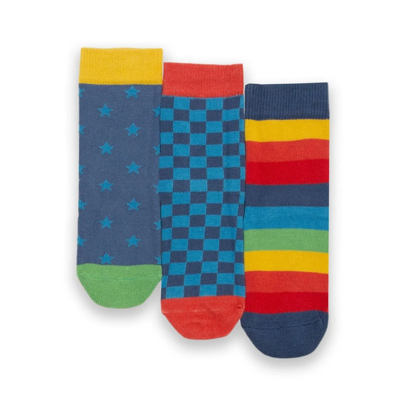 Chequerboard Socks - 3 Pack - 2 Left Size 2-4 years