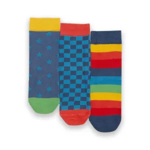 Chequerboard Socks - 3 Pack - 2 Left Size 2-4 years
