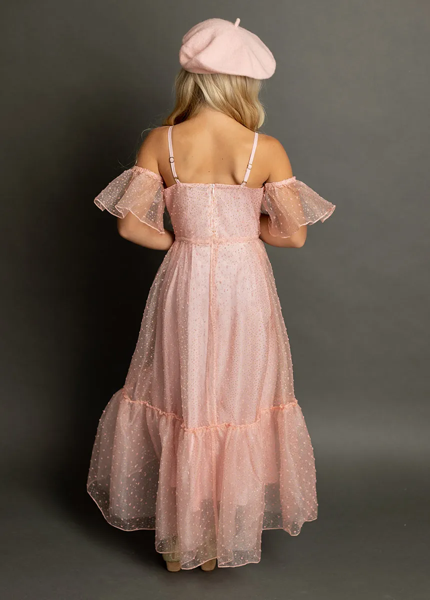 Chloe Dress in Pink Dot