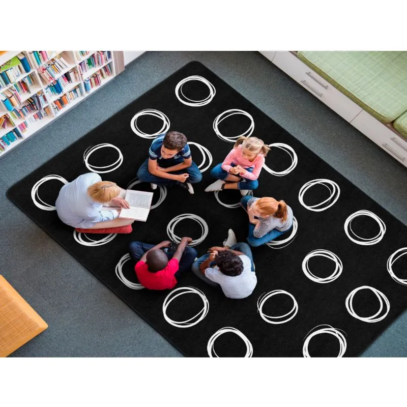 Circle Samplers Classroom Seating Rug