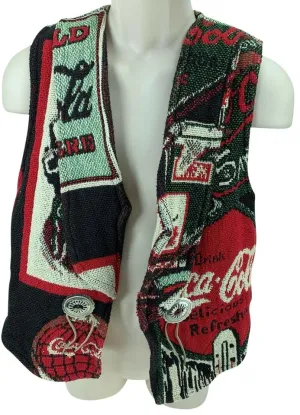 Coca-Cola Vintage Coca Cola Vest Tapestry Woven Patchwork New with Tag 872170