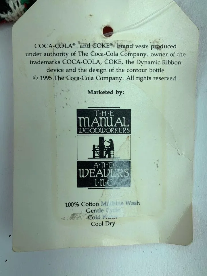 Coca-Cola Vintage Coca Cola Vest Tapestry Woven Patchwork New with Tag 872170