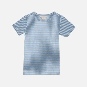Cotton SS Tee - Azur/Ecru
