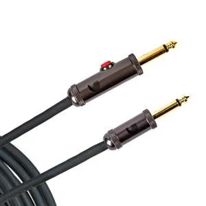 D'Addario PW-AGL-10 Circuit Breaker Straight to Straight Instrument Cable with Latching Switch- 10 foot