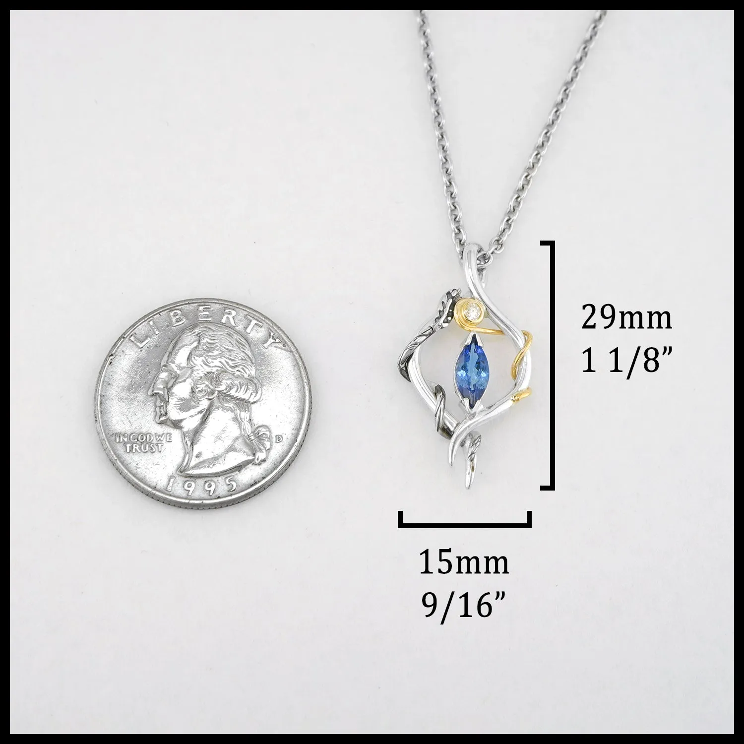 Diamond and Tanzanite Nature Pendant