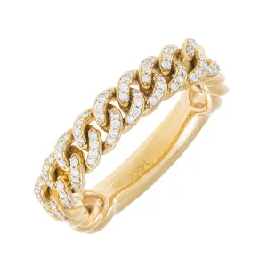 Diamond Cuban Chain Ring 14K