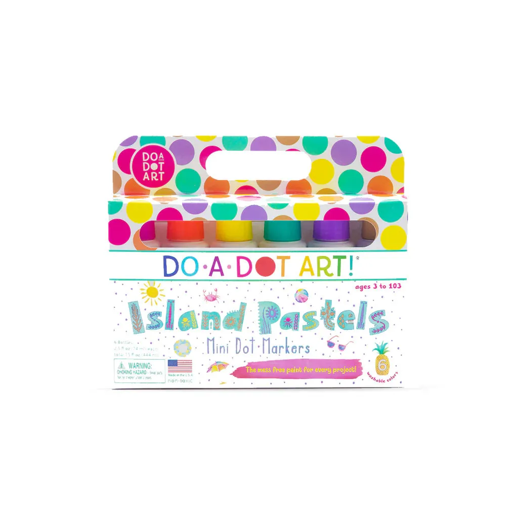 Do-A-Dot Art Washable Dot Markers - Mini Island Pastels - 6 Count