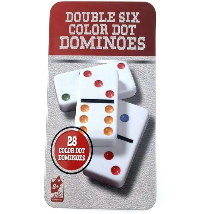 Embellished Double Six Color Dot Dominoes Set Black Party & Fun Games Board Game