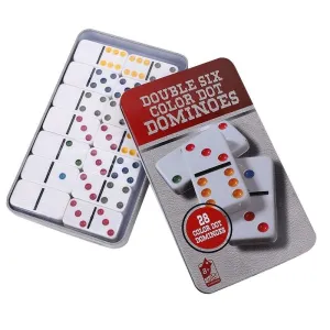 Embellished Double Six Color Dot Dominoes Set Black Party & Fun Games Board Game