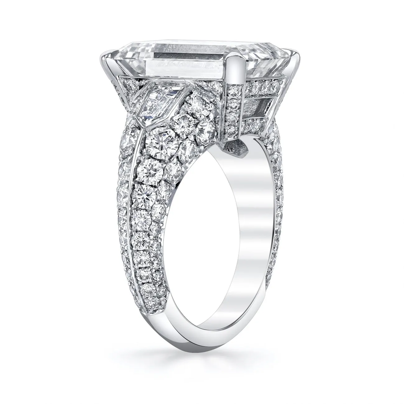 Emerald Cut 7.54 ct Platinum Diamond Engagement Ring (Pre-Order)