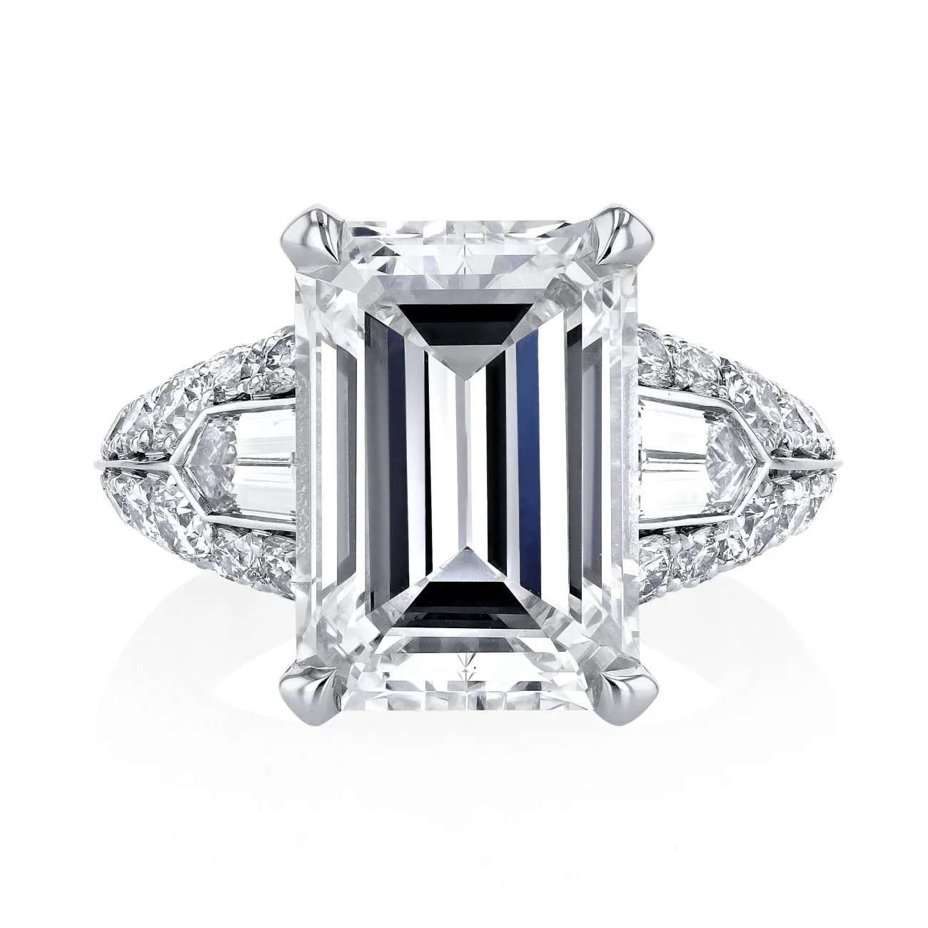 Emerald Cut 7.54 ct Platinum Diamond Engagement Ring (Pre-Order)