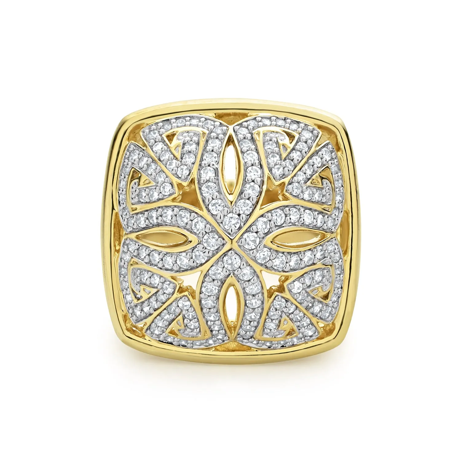 Empress Pavé Ring Large - 18K Gold Vermeil   CZ Blanc