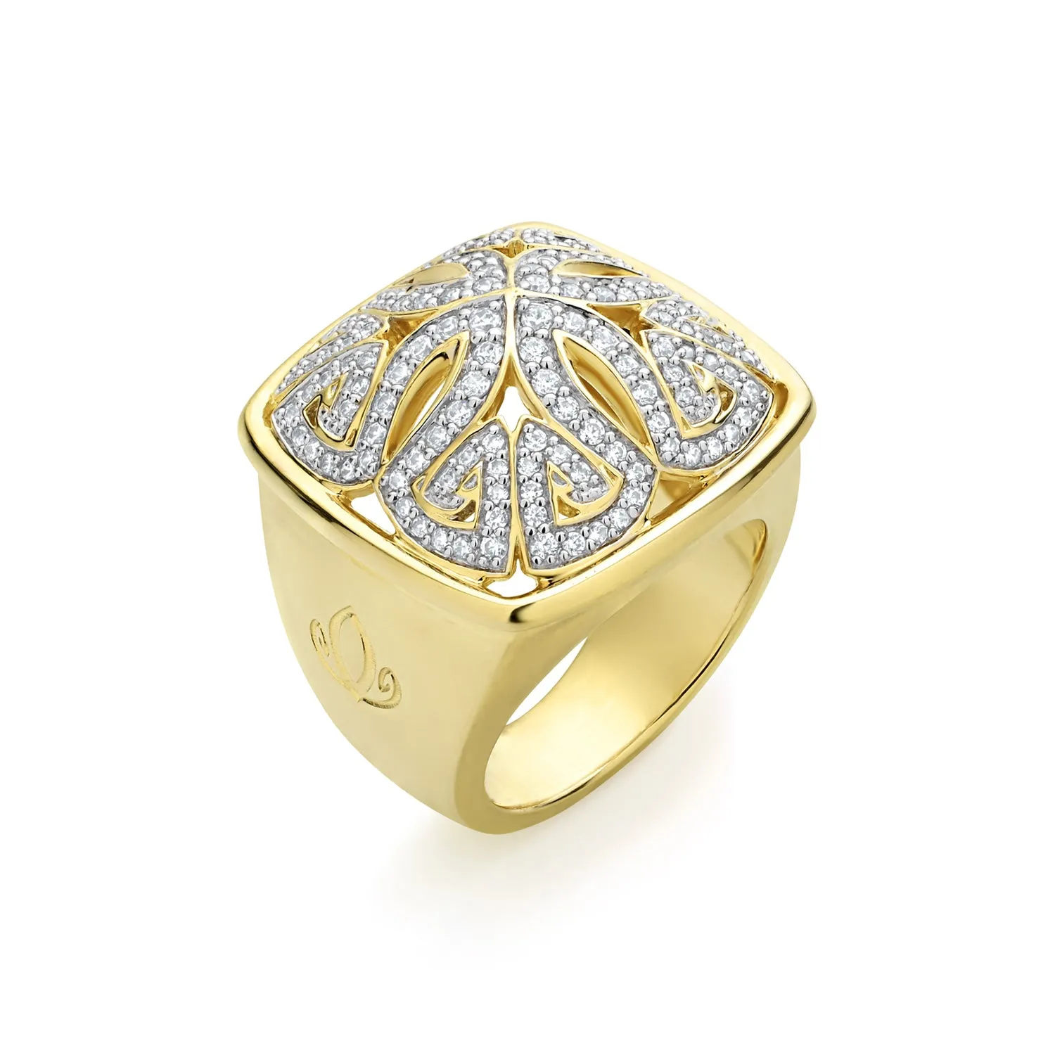Empress Pavé Ring Large - 18K Gold Vermeil   CZ Blanc