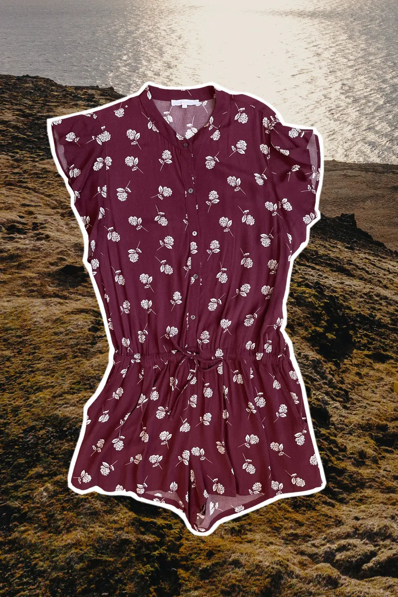 Fall Flower Print Romper