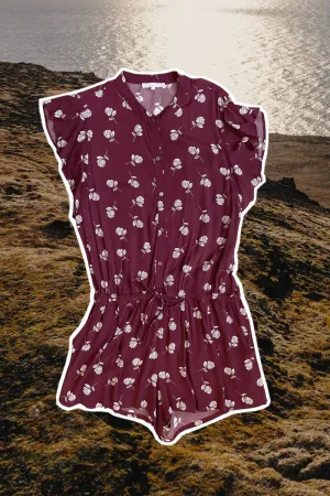 Fall Flower Print Romper