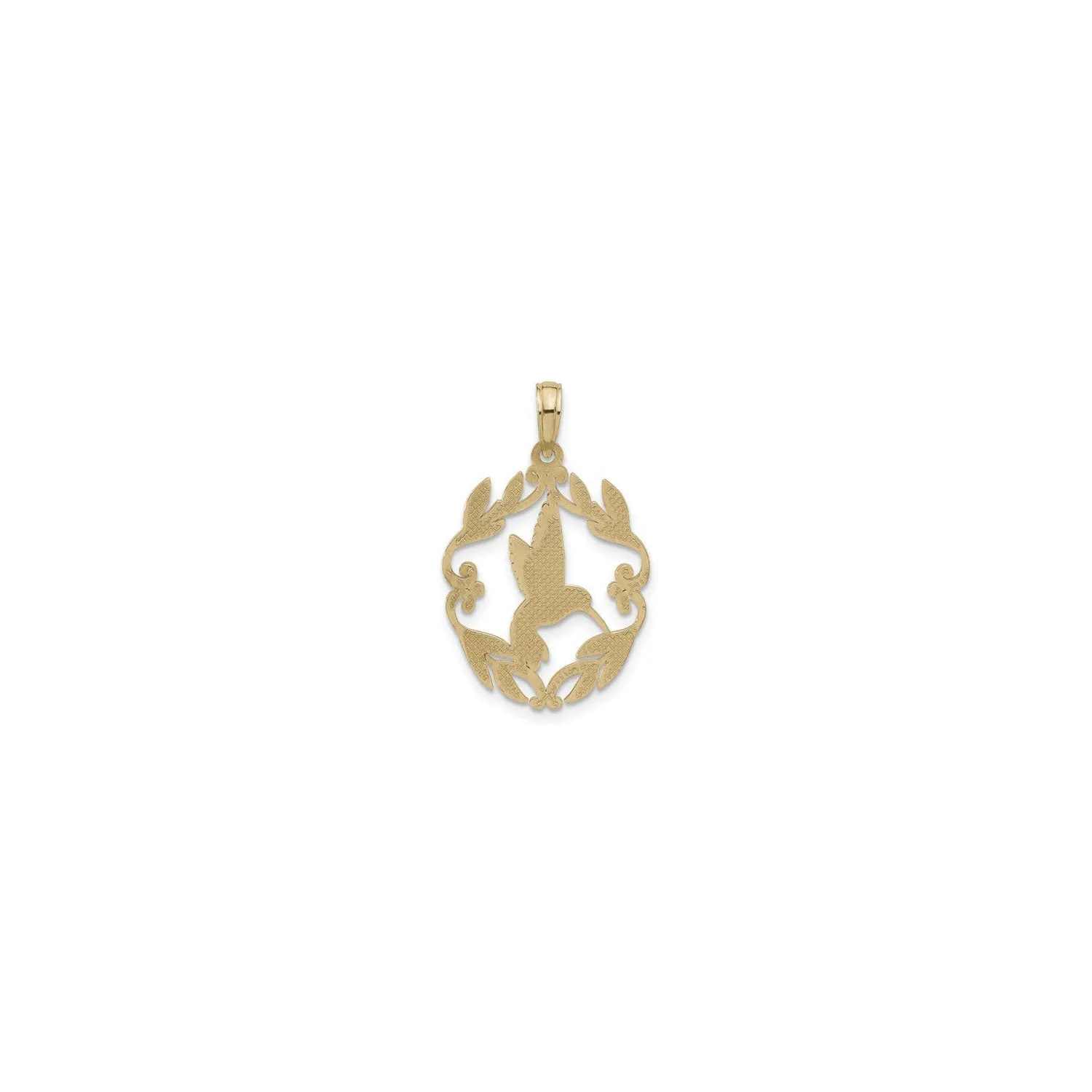 Fancy Leaf Hummingbird Pendant (14K)