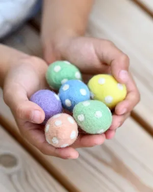 Felt Pastel Polka Dots Eggs (Set of 6)