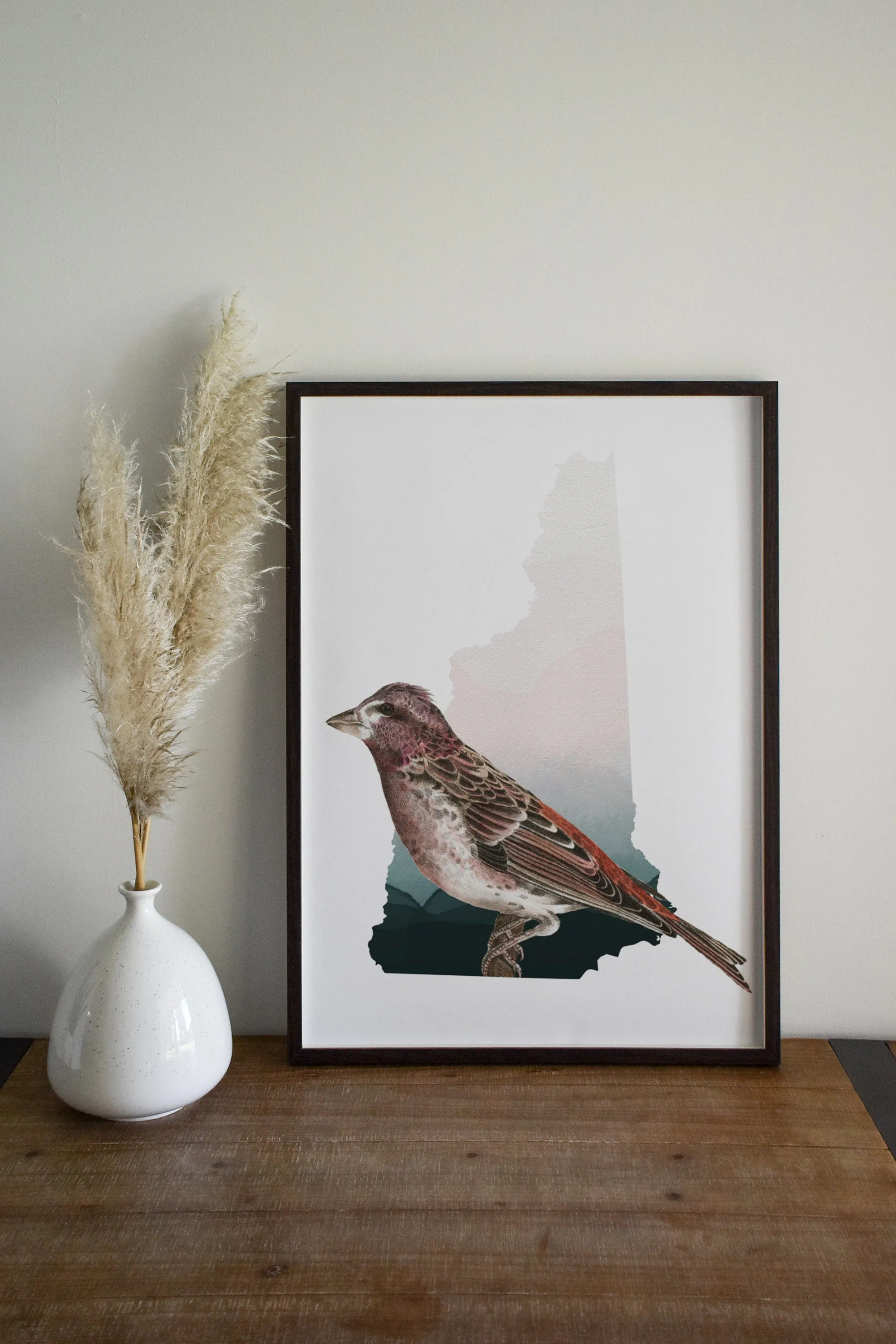 Finch Image Art Print, New Hampshire State Bird Wall Decor, Cute Finch Home Decor, NH Nature Print for Bird Lovers
