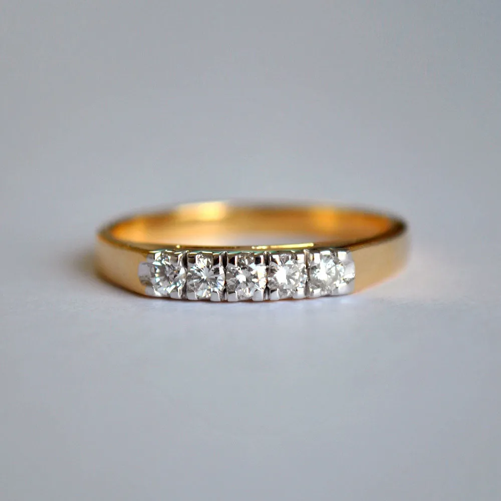 Five Stone Diamond Band Journey Ring